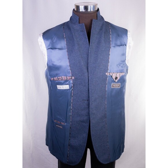 Jack Victor Sport Coat Men's 41R/42R Patch Pockets Wool Casual Jacket Blue EUC - Picture 9 of 15
